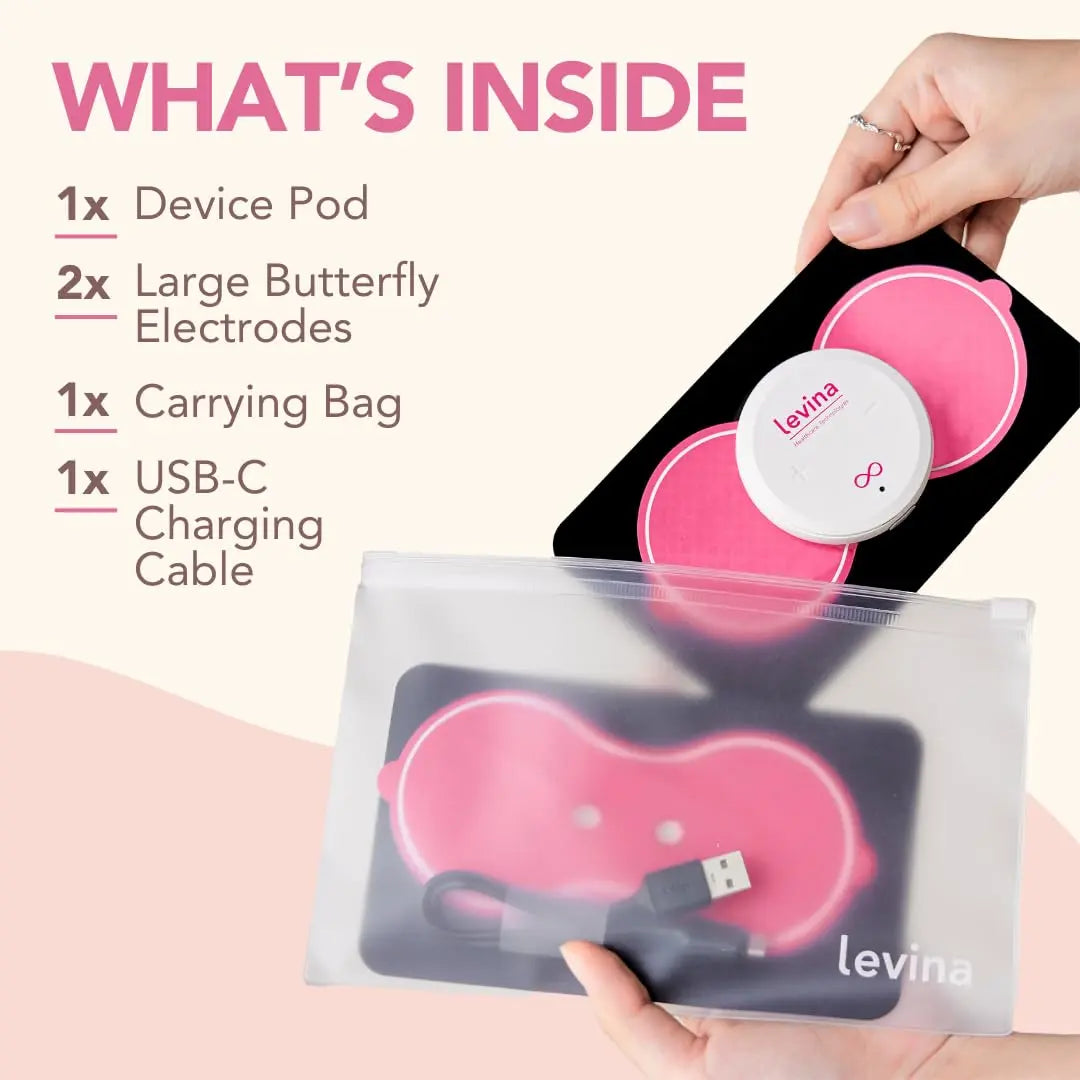 Levina Menstrual Period Relief Device - Wireless TENS Unit and Biocompatible Electrode Pads, Rechargeable, Magnetic Connection, Instant Cramp & PMS Relief, and Drug-Free, FSA HSA Eligible (RS-38) LevinaAu supplements