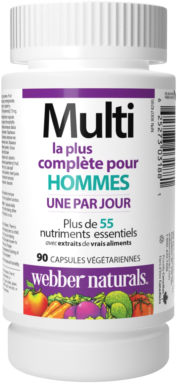 Webber Naturals Men's Most Complete Multi, 90 Vegetarian Capsules Webber NaturalsAu supplements