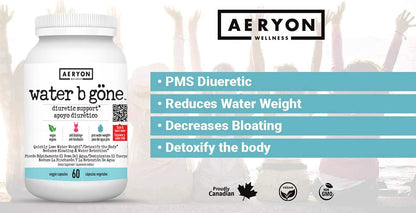 Water B Gone – Diuretic Pills for Women – Reduce Water Retention and Bloating – Find PMS Aeryon Ashlie WellnessUS supplements
