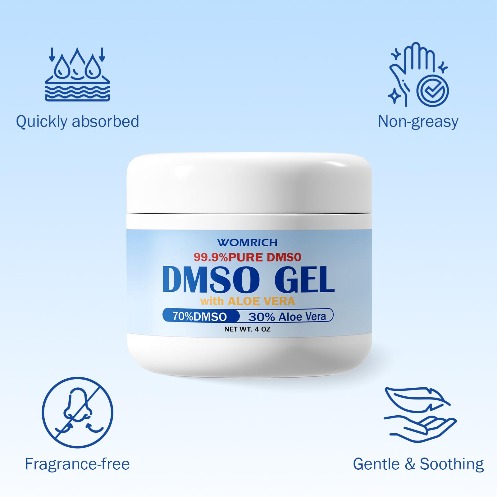 Lymph MD DMSO Gel with Aloe Vera - DMSO Pharmaceutical Grade for Joints and Muscles - Dimethyl Sulfoxide Cream 4 Oz - High Purity & Low Odor Lymph MDAu supplements