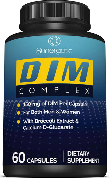 Premium DIM Supplement–Includes 150mg DIM (diindolylmethane), Broccoli, Calcium D SunergeticAu supplements