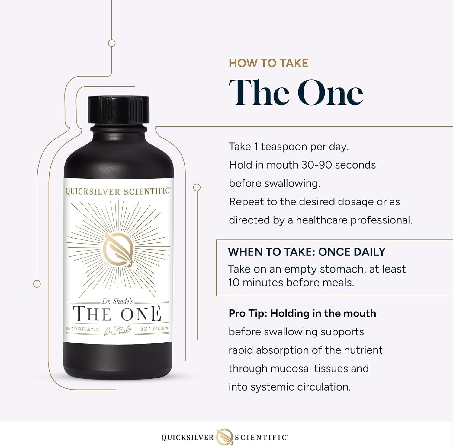 Quicksilver Scientific The ONE Mitochondrial Elixir - Mitochondria Supplement to Support Cellular Health with Phosphatidylcholine, Resveratrol, Reishi Mushroom & CoQ10 Liquid (3.38 Fl oz / 100ml) Quicksilver ScientificUS supplements