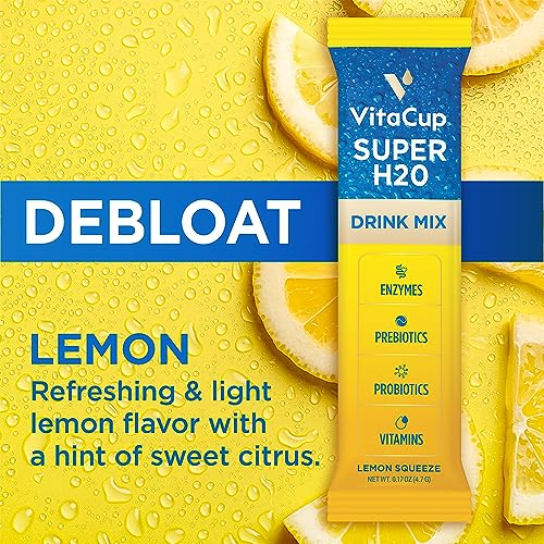 VitaCup Super H2O Bloating Relief and Digestive Health Drink Mix Packets, Probiotics VitaCupUS supplements