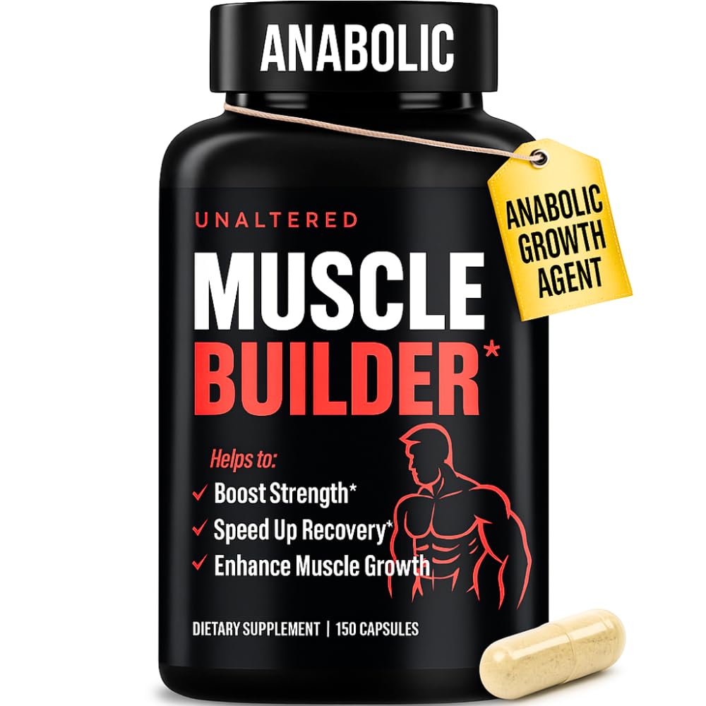 UNALTERED Anabolic Muscle Builder for Men - Growth, Size, Strength - Natural Muscle Building Supplement & Energy Booster - Tribulus Terrestris, Ginseng, Vitamin D3, Ashwagandha - 150 Capsules UNALTEREDAu supplements