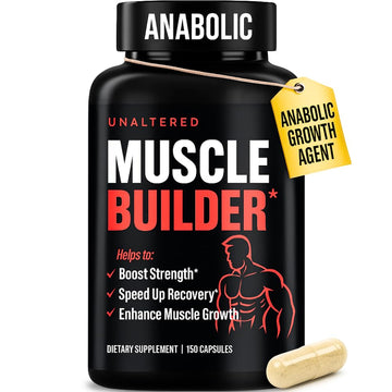 UNALTERED Anabolic Muscle Builder for Men - Growth, Size, Strength - Natural Muscle Building Supplement & Energy Booster - Tribulus Terrestris, Ginseng, Vitamin D3, Ashwagandha - 150 Capsules UNALTEREDAu supplements