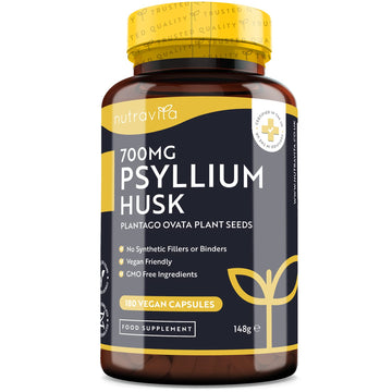 Psyllium Husks Fibre Supplement – 1400mg per Serving – Naturally High in Soluble Fibre NutravitaUS supplements