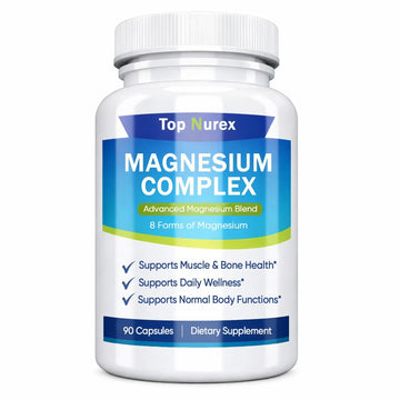 Top Nurex Magnesium Complex 1000 mg, 8-Source Magnesium Blend with Glycinate, Citrate, Malate & Taurate, Vegan Non-GMO Formula, 90 Capsules KunnozzAu supplements