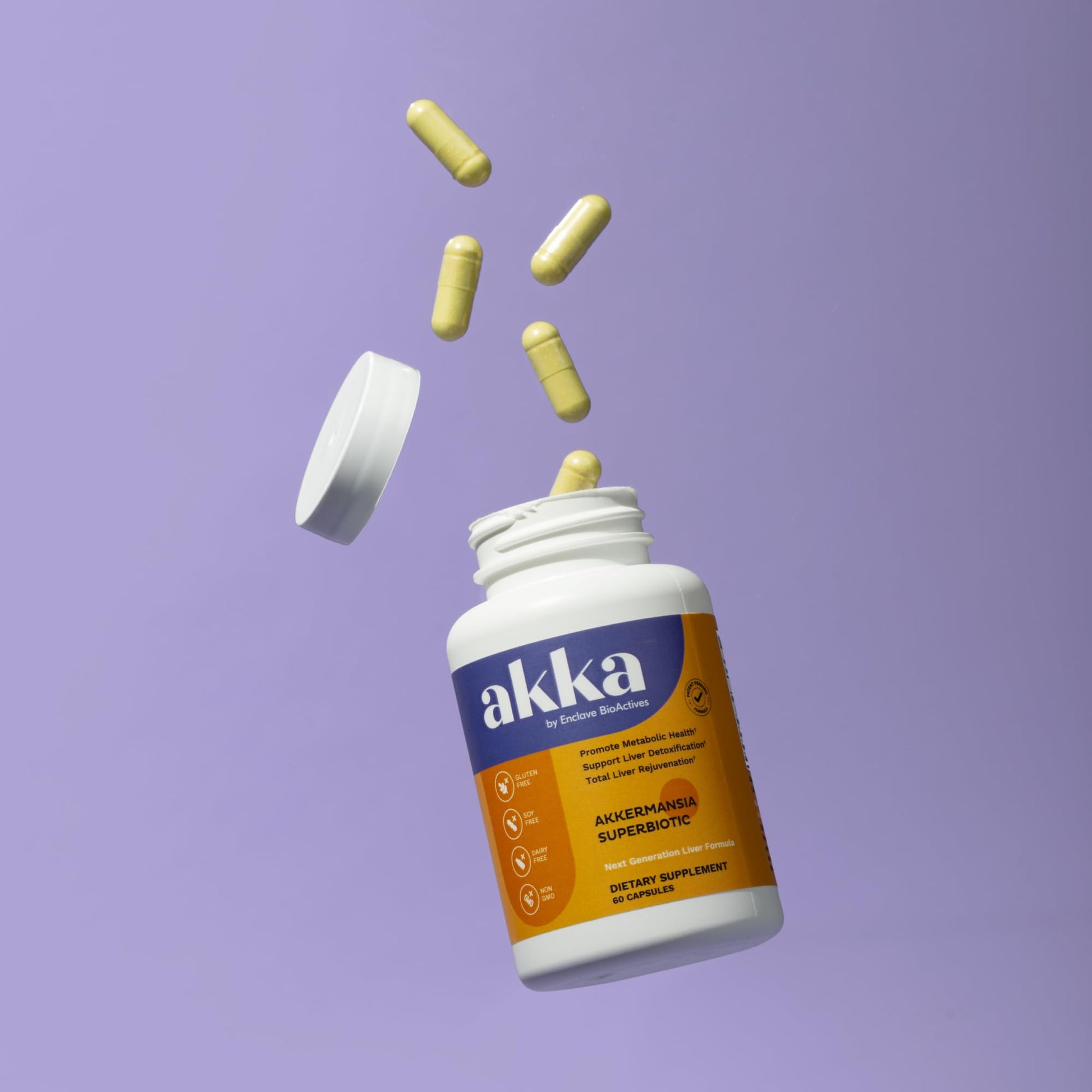 AKKA Premium Liver Cleanse Detox & Repair Superbiotic - Supports Liver Health & Function, Boosts Energy, Digestion & Metabolism with Bioavailable Pasteurized Akkermansia, Non-GMO, Gluten-Free, 60 Caps AKKAAu supplements