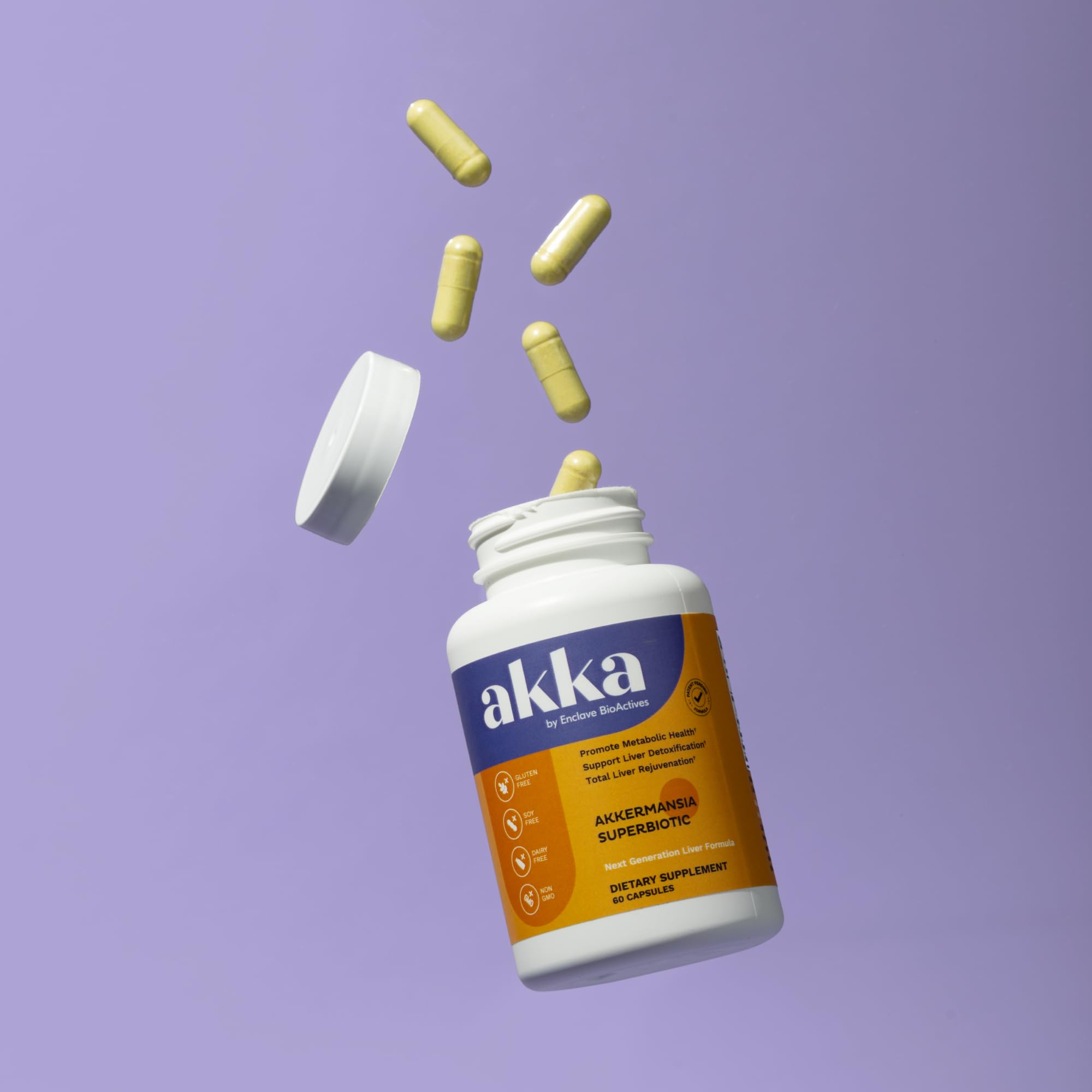 AKKA Premium Liver Cleanse Detox & Repair Superbiotic - Supports Liver Health & Function, Boosts Energy, Digestion & Metabolism with Bioavailable Pasteurized Akkermansia, Non-GMO, Gluten-Free, 60 Caps AKKAAu supplements