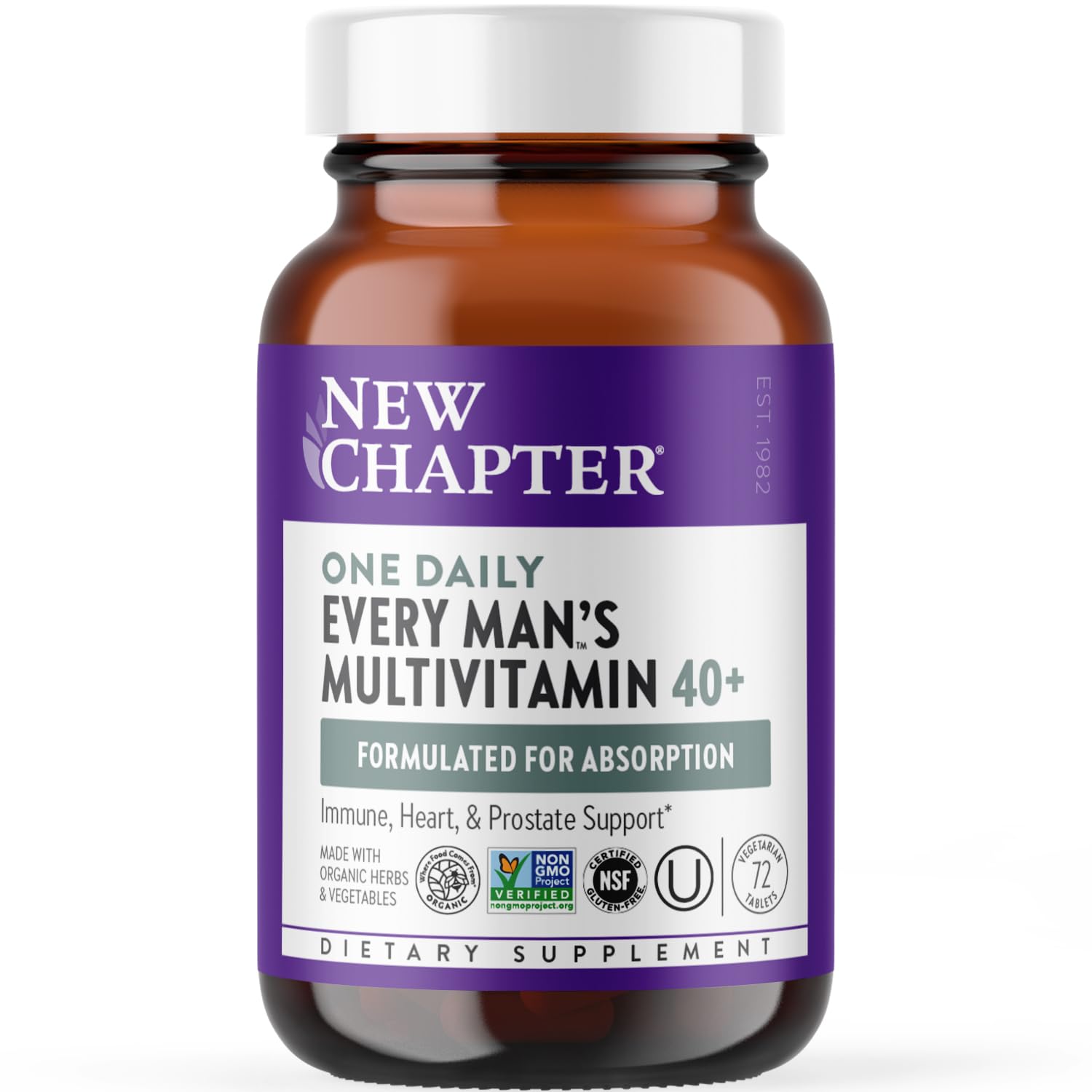 New Chapter Men’s Multivitamin 40+, Extra B6 & B12, D3, Vitamin C & Zinc, Immune, Heart, Cellular Energy, and Brain Health New ChapterAu supplements