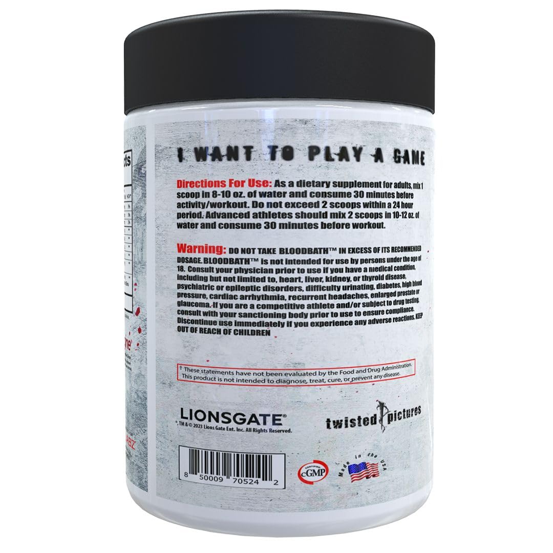 Insane Labz Saw Bloodbath, Non-Stim Pump Pre Workout Powder with Nitrosigine­, OxyGold Insane LabzAu supplements