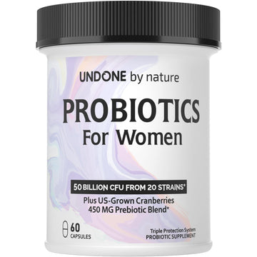 Undone By Nature Probiotic for Women, 50 Billion CFU Women's Probiotics with Prebiotics Undone By NatureAu supplements
