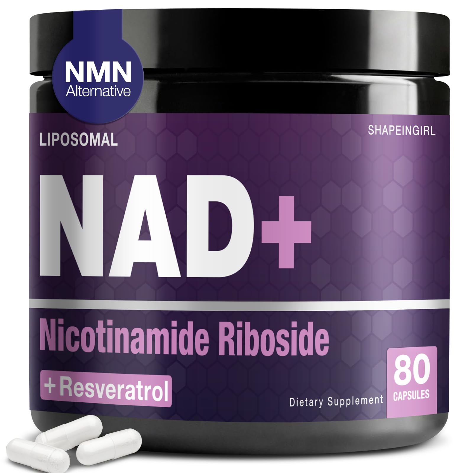 SHAPEINGIRL NAD Supplement - Nicotinamide Riboside Resveratrol 900mg, Liposomal NAD Supplement for Women and Men, NAD Plus Pure Organic SHAPEINGIRLAu supplements