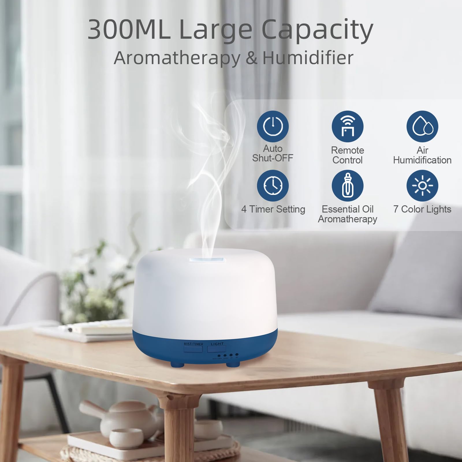 Marchred 300ML Essential Oil Diffuser with Remote Control, 7 LED Color Changing Light MarchredAu supplements