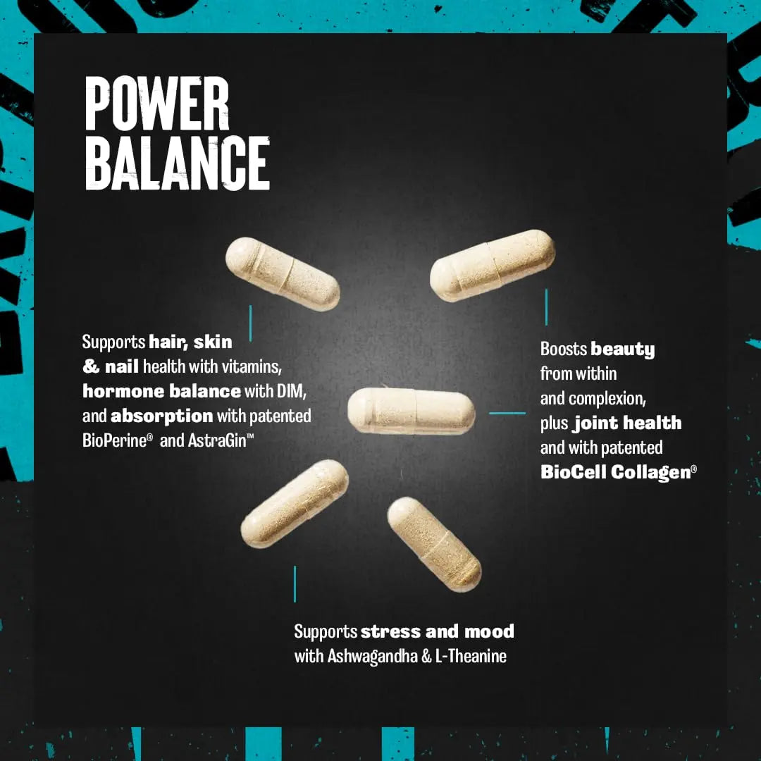 Animal Power Balance – Women's Alpha F Comprehensive Formula – Supports Hormonal Balance, Complexion, Hair, Nails, Mood and Stress, Intestinal Health, & Bone and Joint Health – 30 Packs Animalnz supplements