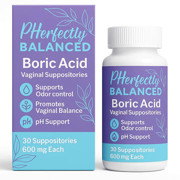 Pherfectly Balanced Boric Acid Vaginal Suppositories, 600mg, pH Support for Feminine Balance, Odor Control, 30 Count Pherfectly BalancedUS supplements