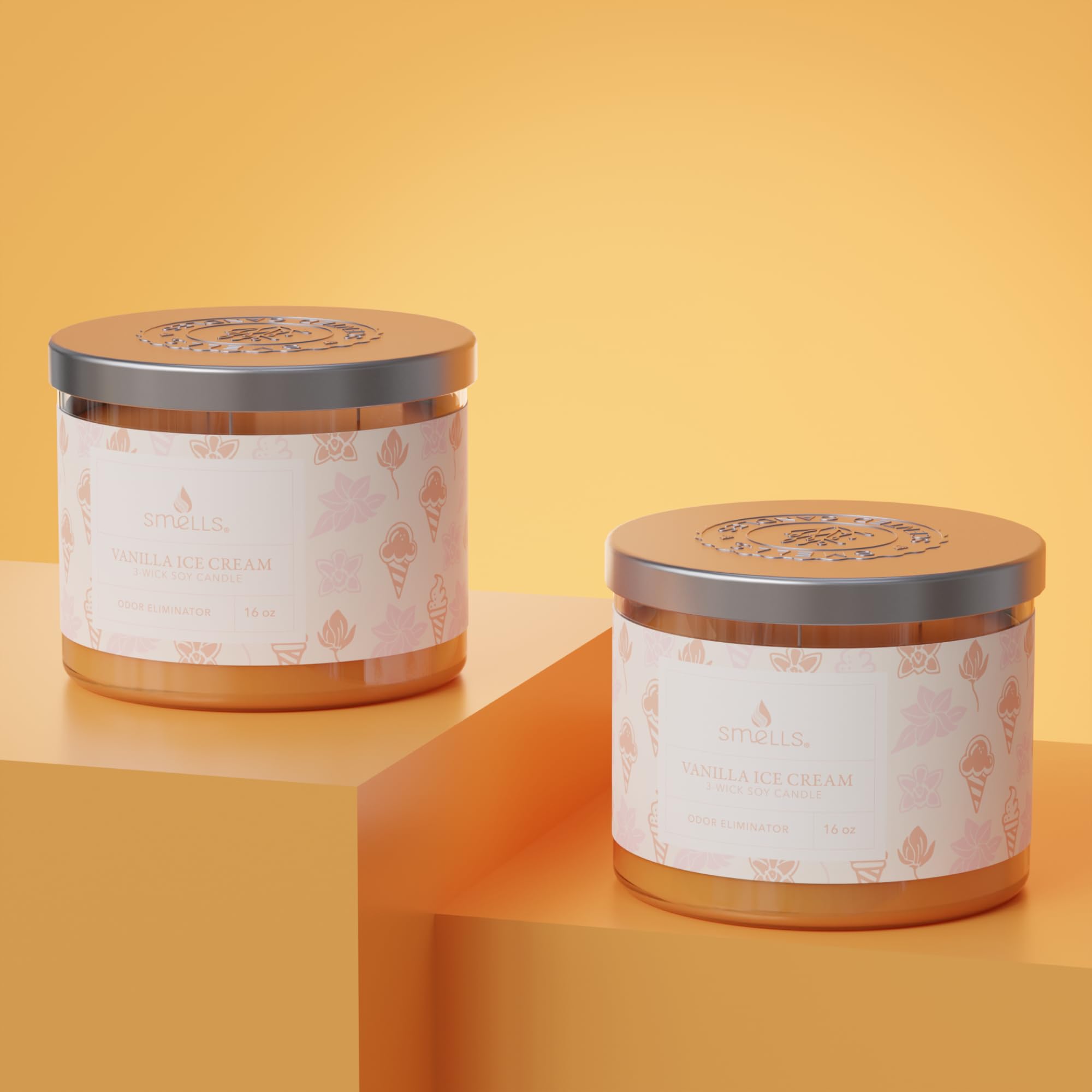 Smells - Odor Eliminator - Premium Soy Wax Jar Scented Candle 12oz. and 16oz. - 100% Cotton Single Wick SmellSAu supplements