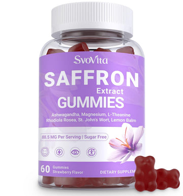 Svovita Saffron Supplements Gummies with Saffron Extract, Sugar Free 60 Count SvovitaAu supplements