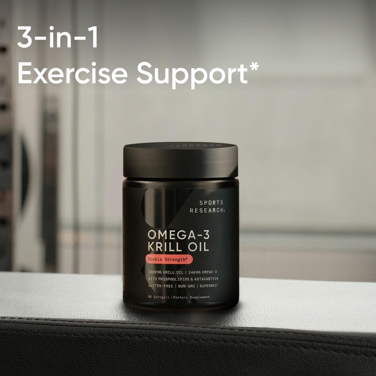 Sports Research® Omega-3 Krill Oil 1000mg - Pure Antarctic Superba Krill with Phospholipids, Choline & Astaxanthin - MSC Certified Sustainable · Non-GMO · Gluten Free - 60 Softgels Sports ResearchAu supplements