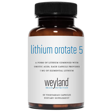 Lithium Orotate - 5mg of Elemental Lithium per Vegetarian Capsule Weyland Brain NutritionUS supplements