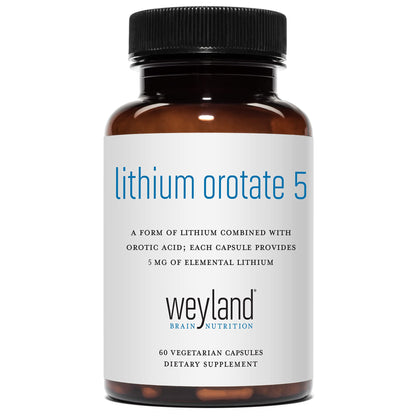 Lithium Orotate - 5mg of Elemental Lithium per Vegetarian Capsule Weyland Brain NutritionUS supplements