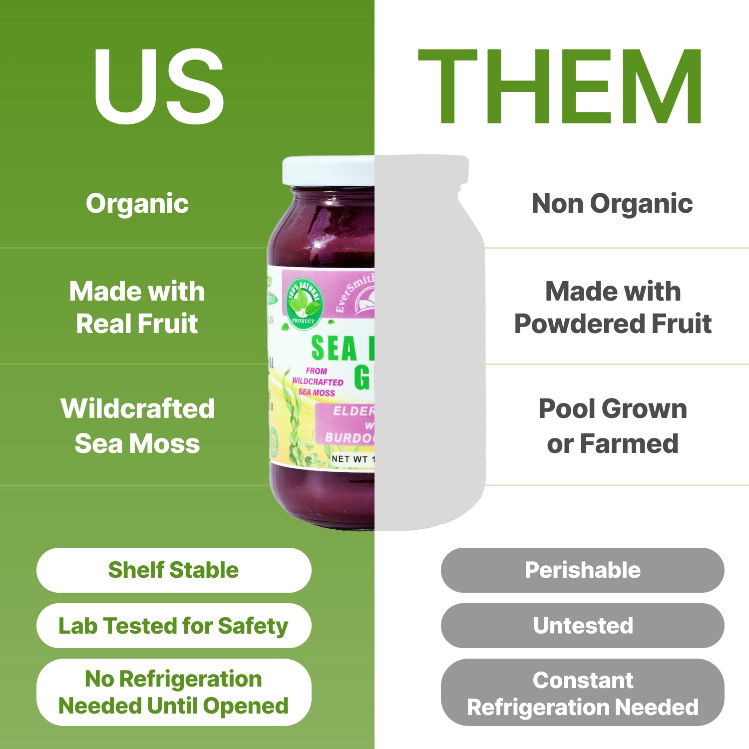 EverSmith Organics - Wildcrafted Irish Sea Moss Gel | Made in USA | Rich in Vitamins EverSmith OrganicsUS supplements
