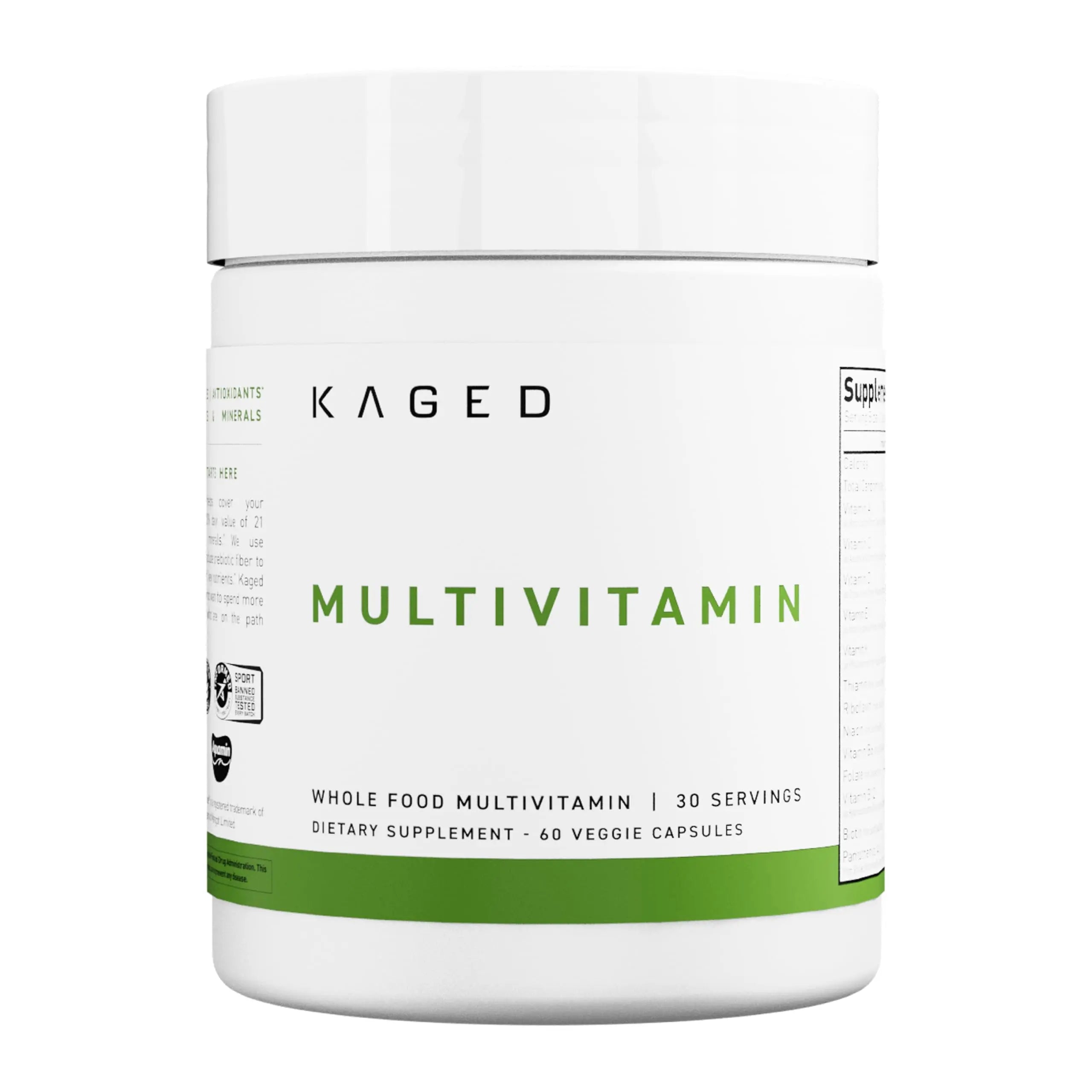 Kaged Multivitamin Capsules | Unflavored | Whole Foods Organic Fruits & Veggies | Plant Based Vegan Multivitamin KagedAu supplements
