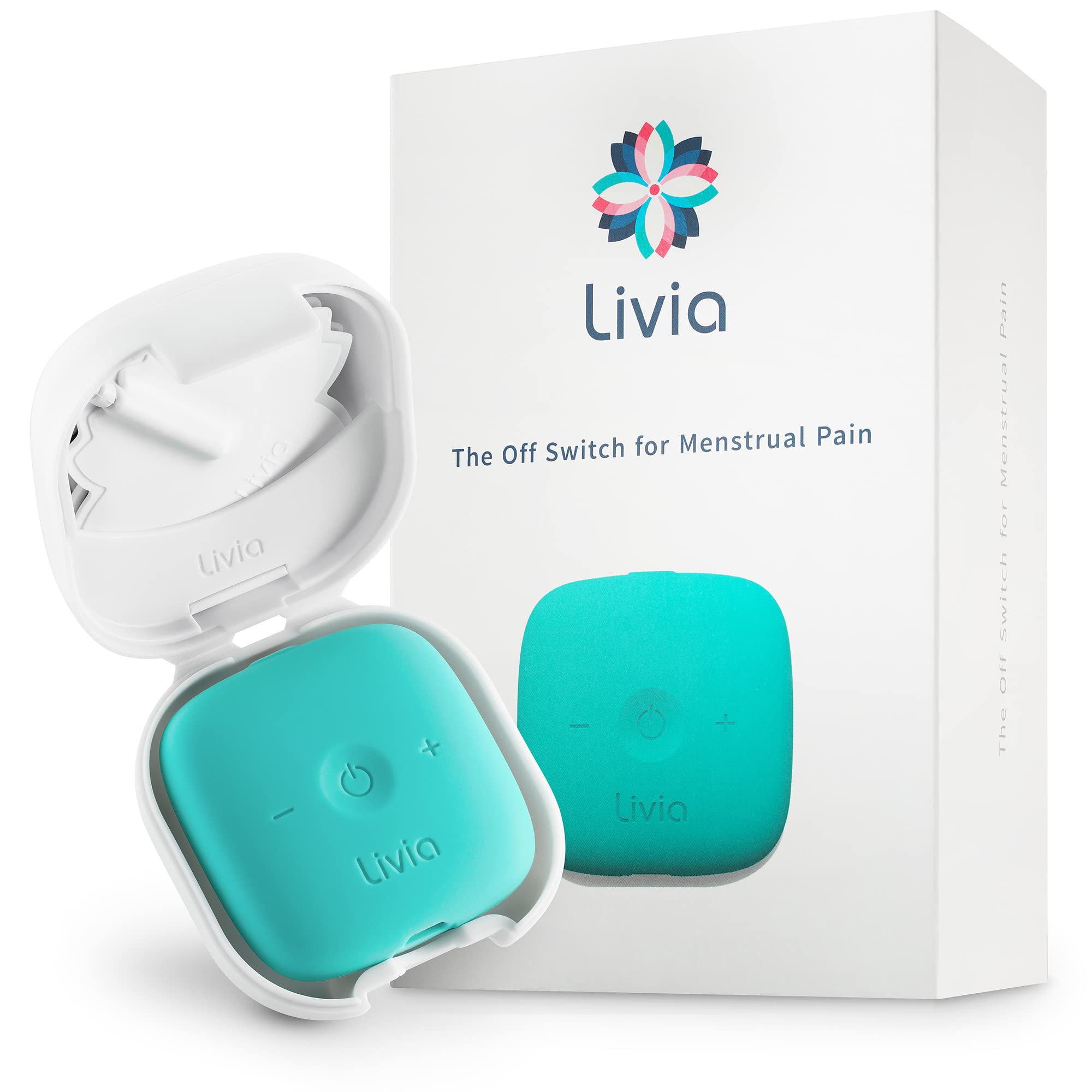 Livia Menstrual Pain Relief Device, Blue-Green - The Off Switch for Period Pain - Portable Unit LiviaAu supplements