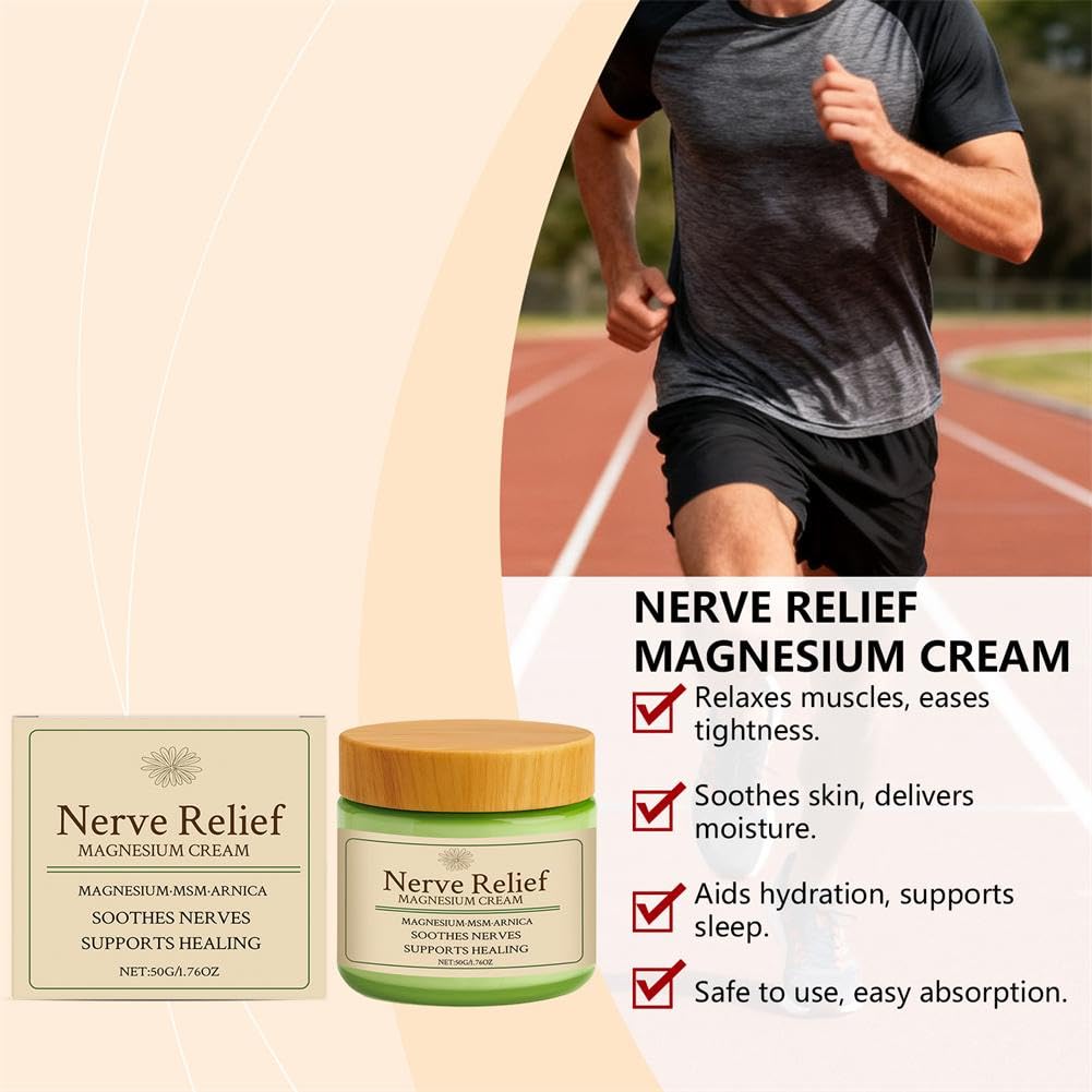 Total Relief Magnesium Cream for Nerve Relief with MSM & Arnica — Soothing Topical Support for Neuropathy & Muscle Relaxation — 2 Pack Value Set (3.52oz Total) GenericAu supplements