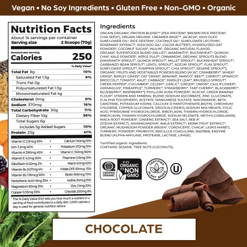 Orgain Organic Perfect Meal Replacement Protein Powder, Chocolate - 25g Plant Based OrgainUS supplements