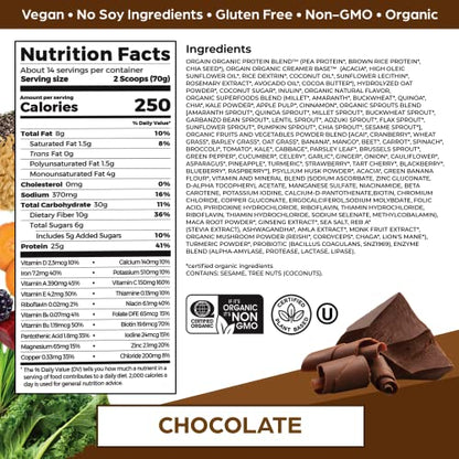 Orgain Organic Perfect Meal Replacement Protein Powder, Chocolate - 25g Plant Based OrgainUS supplements