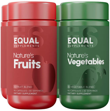 Equal Supplements Fruits and Vegetables Capsules | 2 Month Supply | GMP Certified-Manufactured in US | Fruit and Veggies Supplement for Balance | of Nature, Fruit and Vegetable Capsule for Adults Equal SupplementsAu supplements