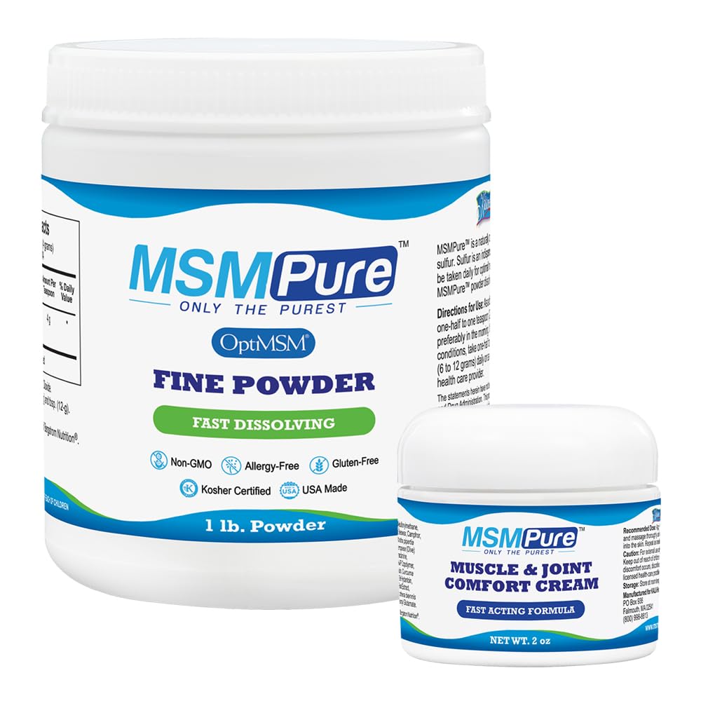 KALA HEALTH MSMPure Fine Powder 1lb and Muscle & Joint Cream 2oz Bundle KALA HEALTHAu supplements