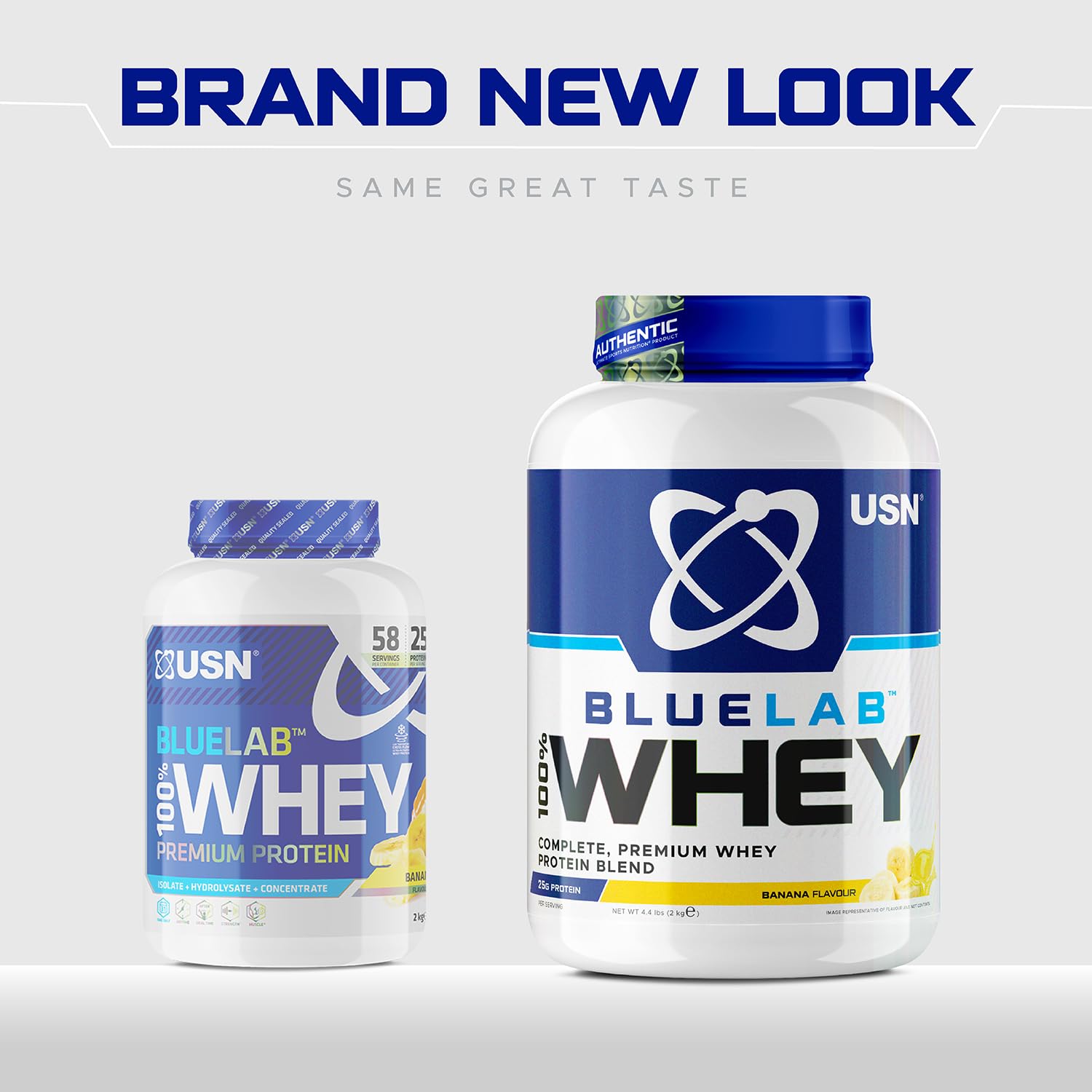 USN Blue Lab Whey Protein Powder: Banana - Whey Protein 2kg - Post-Workout USNAu supplements