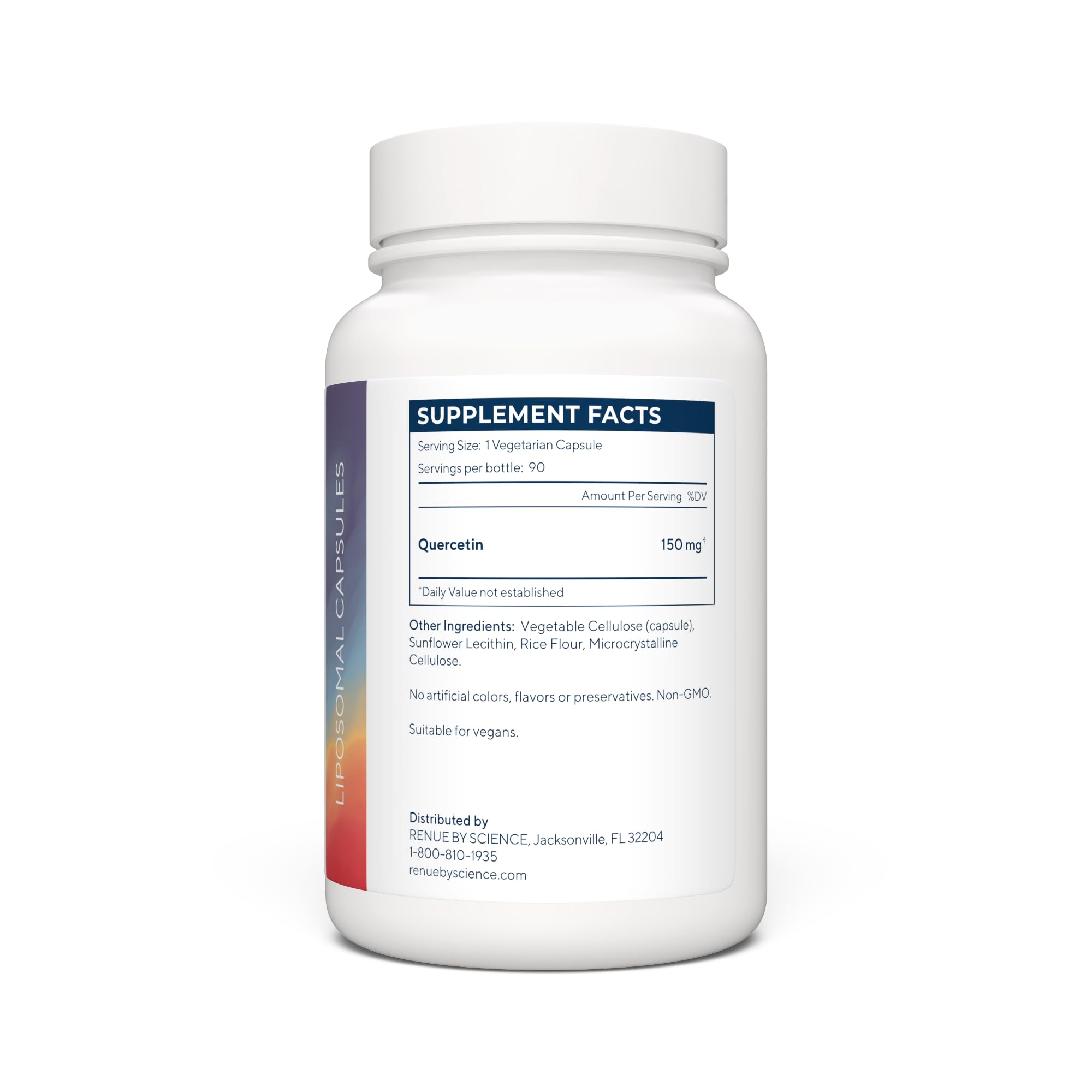 Renue By Science Quercetin | High Strength Liposomal Quercetin Supplements | 90 Quercitin Capsules - 150mg Quercetin per Serving | Non-GMO | Made in The USA & Third-Party Tested Renue By ScienceUS supplements