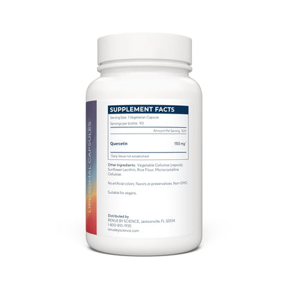 Renue By Science Quercetin | High Strength Liposomal Quercetin Supplements | 90 Quercitin Capsules - 150mg Quercetin per Serving | Non-GMO | Made in The USA & Third-Party Tested Renue By ScienceUS supplements