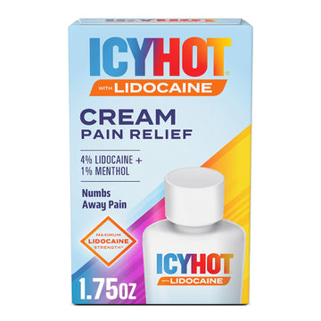 Icy Hot Lidocaine Pain Relief Cream, Numb Aggravated Nerves with Max Strength Lidocaine 4% and Menthol 1%, Fast-Acting Pain Relief for Minor Pain, Backaches, Sprains and Strains, 1.75 oz Icy HotAu supplements