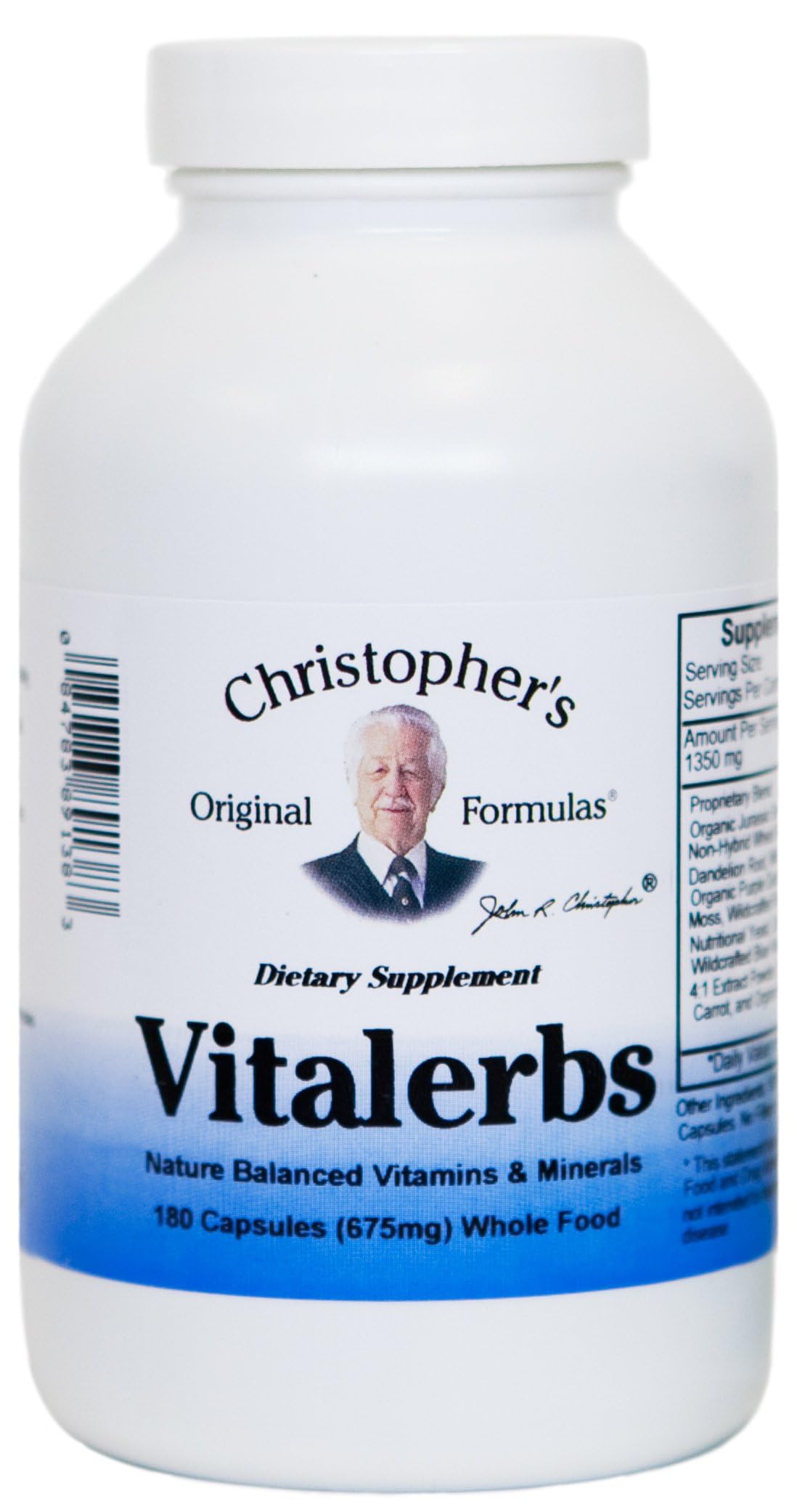 Christopher's Original Formulas Vitalerbs, Nutrient-Rich Herbal Supplement, 180 Veg Caps Christopher's Original FormulasAu supplements