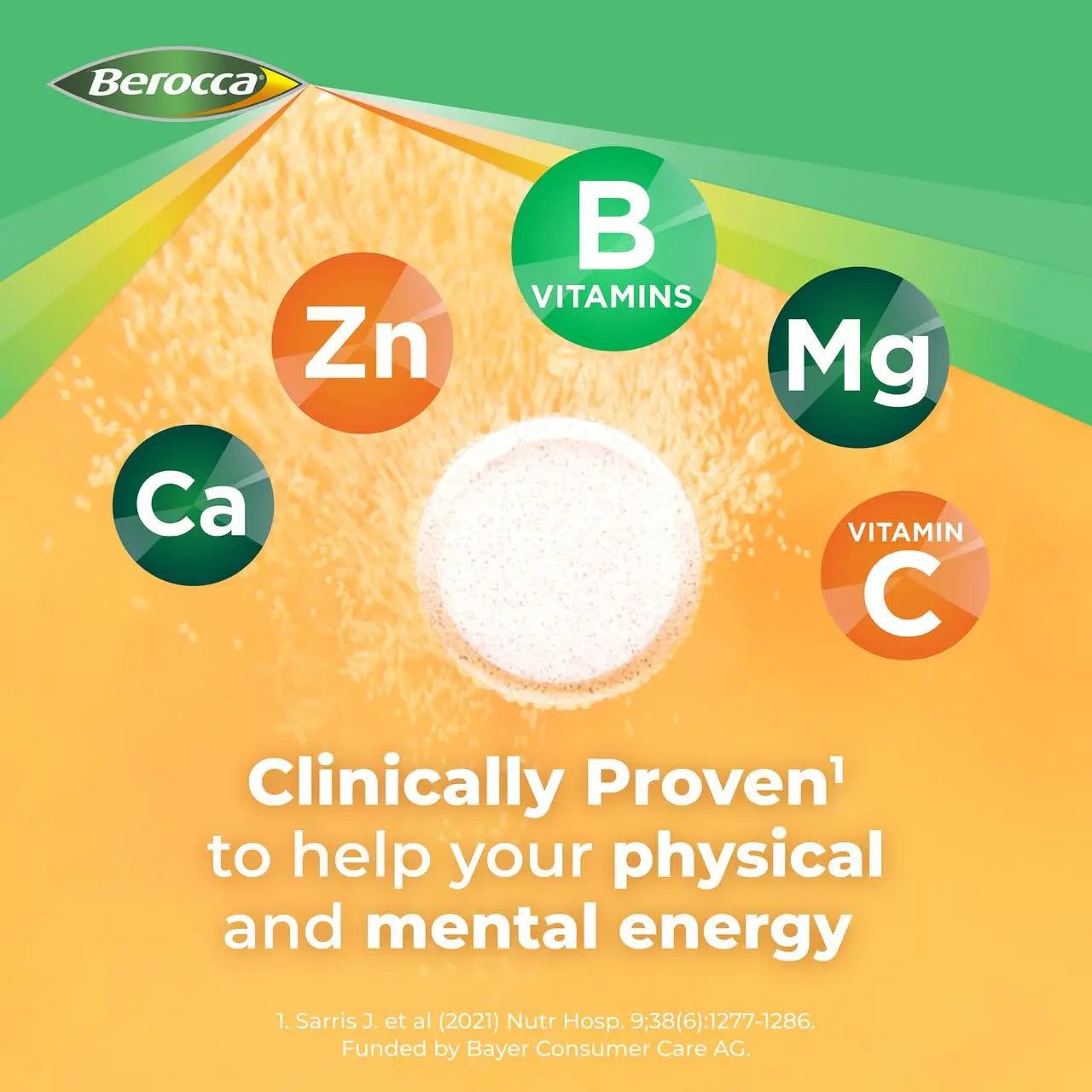 Berocca Energy Vitamin B & C Orange Flavour Effervescent Tablets 60 Pack BeroccaAu supplements