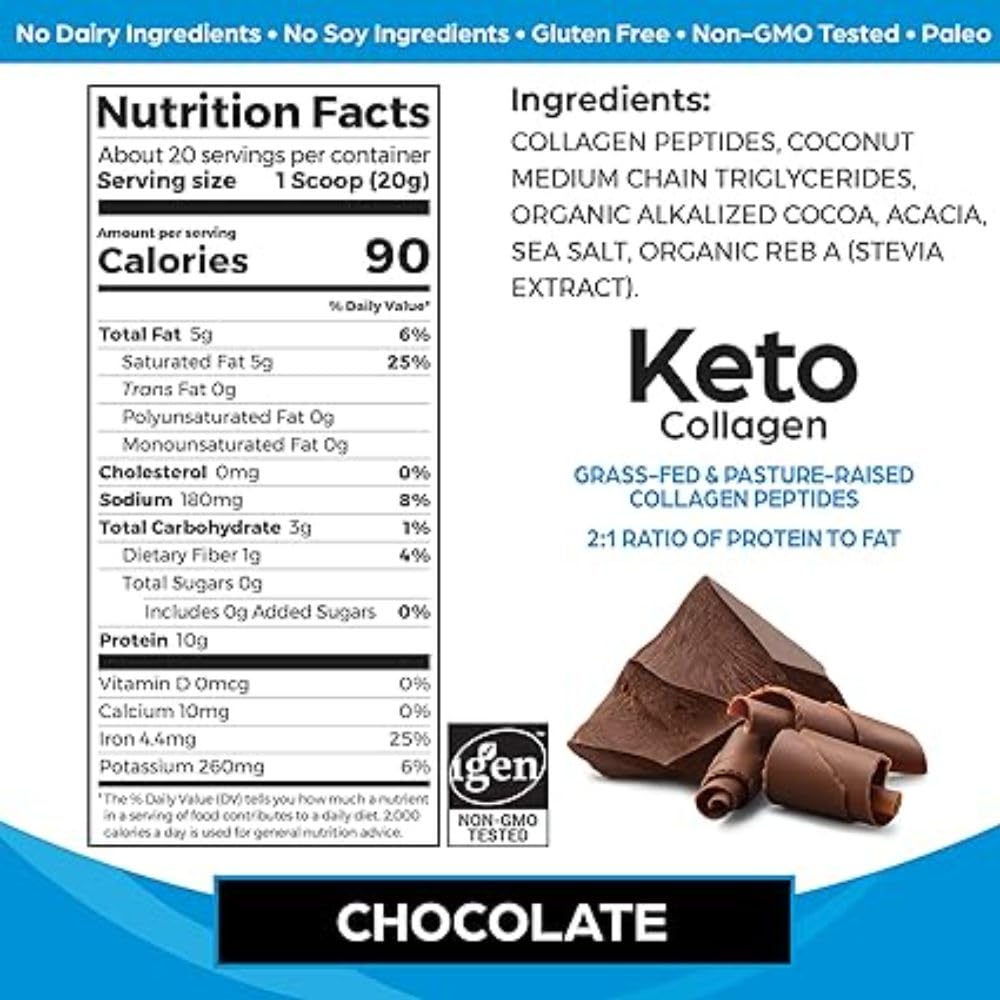 Orgain Keto Collagen Protein Powder, Chocolate - 10g Grass Fed Hydrolyzed Collagen OrgainUS supplements