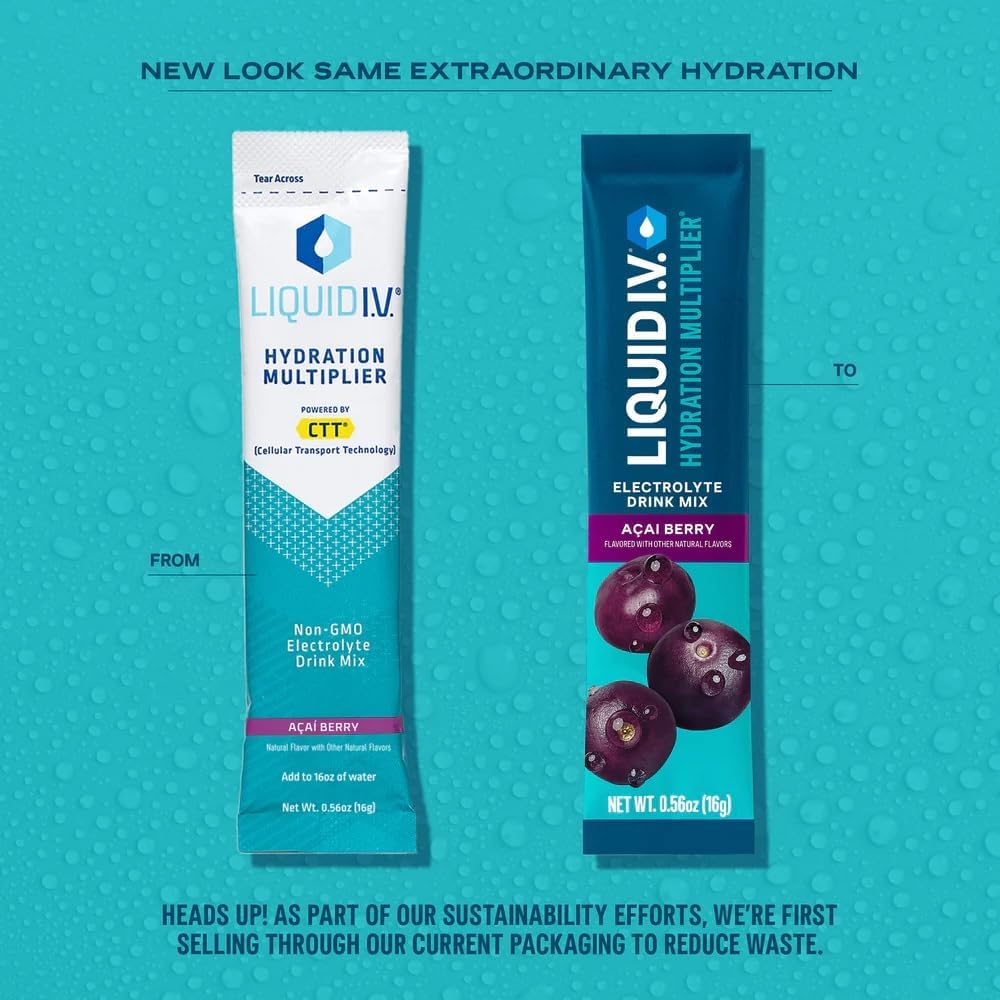 Liquid I.V.® Hydration Multiplier - Acai Berry | Electrolyte Powder Drink Mix | 3 Pack (48 Servings) Liquid I.V.US supplements