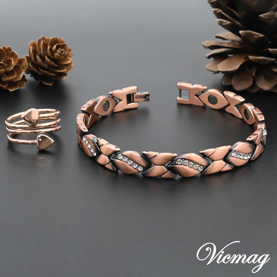 Vicmag Copper Bracelet for Women 99.9% Solid Pure Copper Valentine's Day Gift for Her with Adjustment Tool VicmagAu supplements