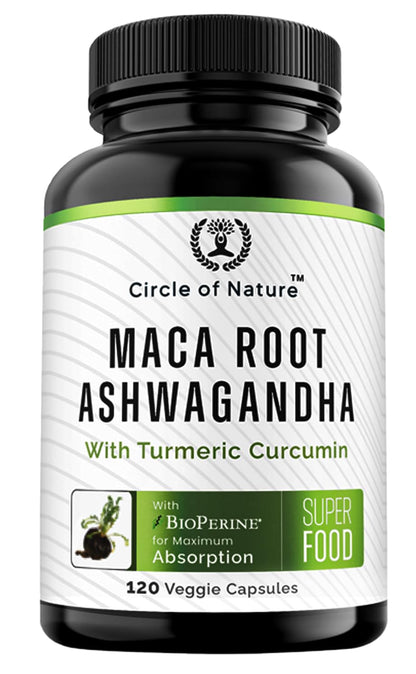 Maca Root 10,000 mg, Ashwagandha 6000mg Extract, Capsules for Men & Women CIRCLE OF NATUREUS supplements