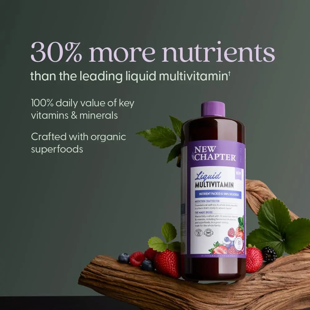 New Chapter Liquid Multivitamin + Mineral Supplement for Whole-Body Benefits, 100% Delicious Multivitamin for Adults New ChapterAu supplements