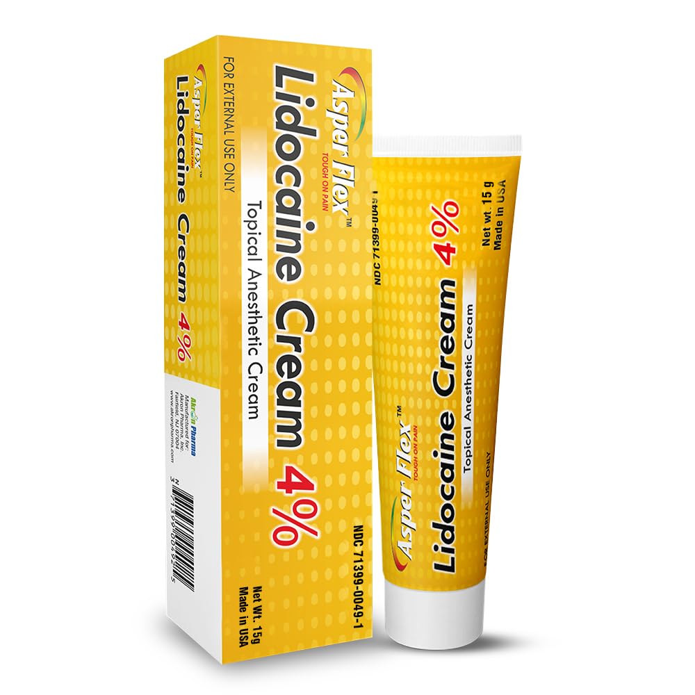 ASPERFLEX™ Lidocaine Pain Relief Cream 4% - Fast-Acting Numbing Cream for Muscle & Joint Pain, Arthritis, Backache, and More - 15G ASPERFLEXAu supplements