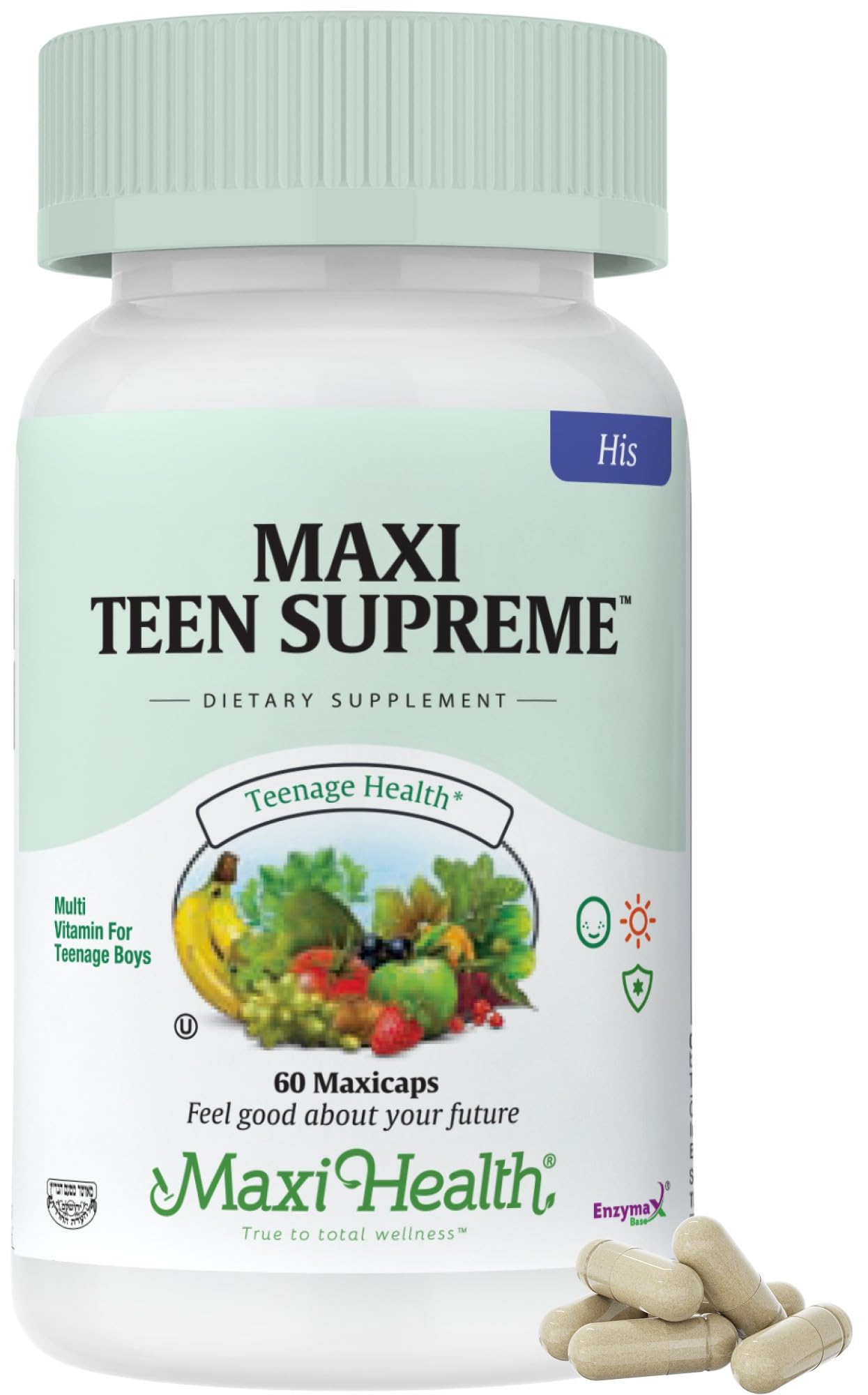 Teen Vitamins for Boys 12-17 - Teen Multivitamin Supreme with D3, Iron, Calcium, Biotin, Digestive Enzymes Maxi HealthAu supplements