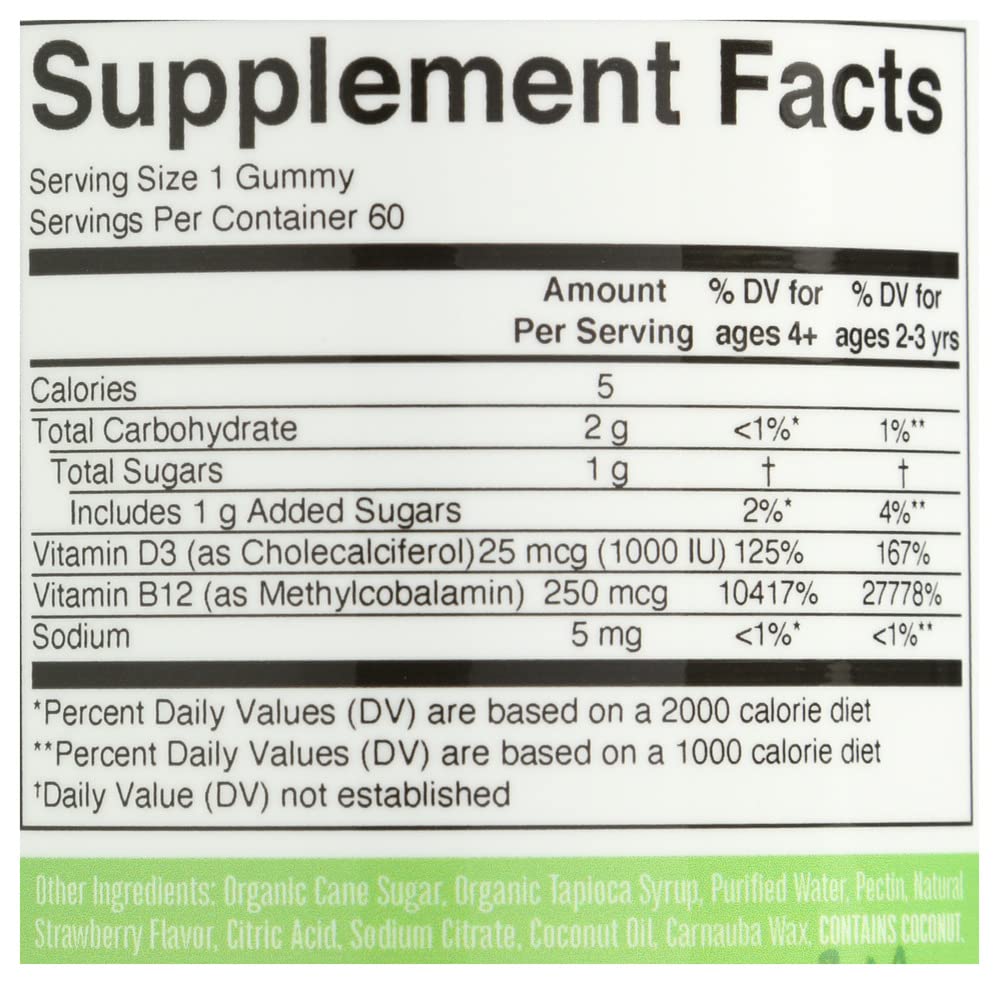 Mary Ruth's Vitamin D3 & B12 Gummies, 60 CT MARYRUTH'SUS supplements