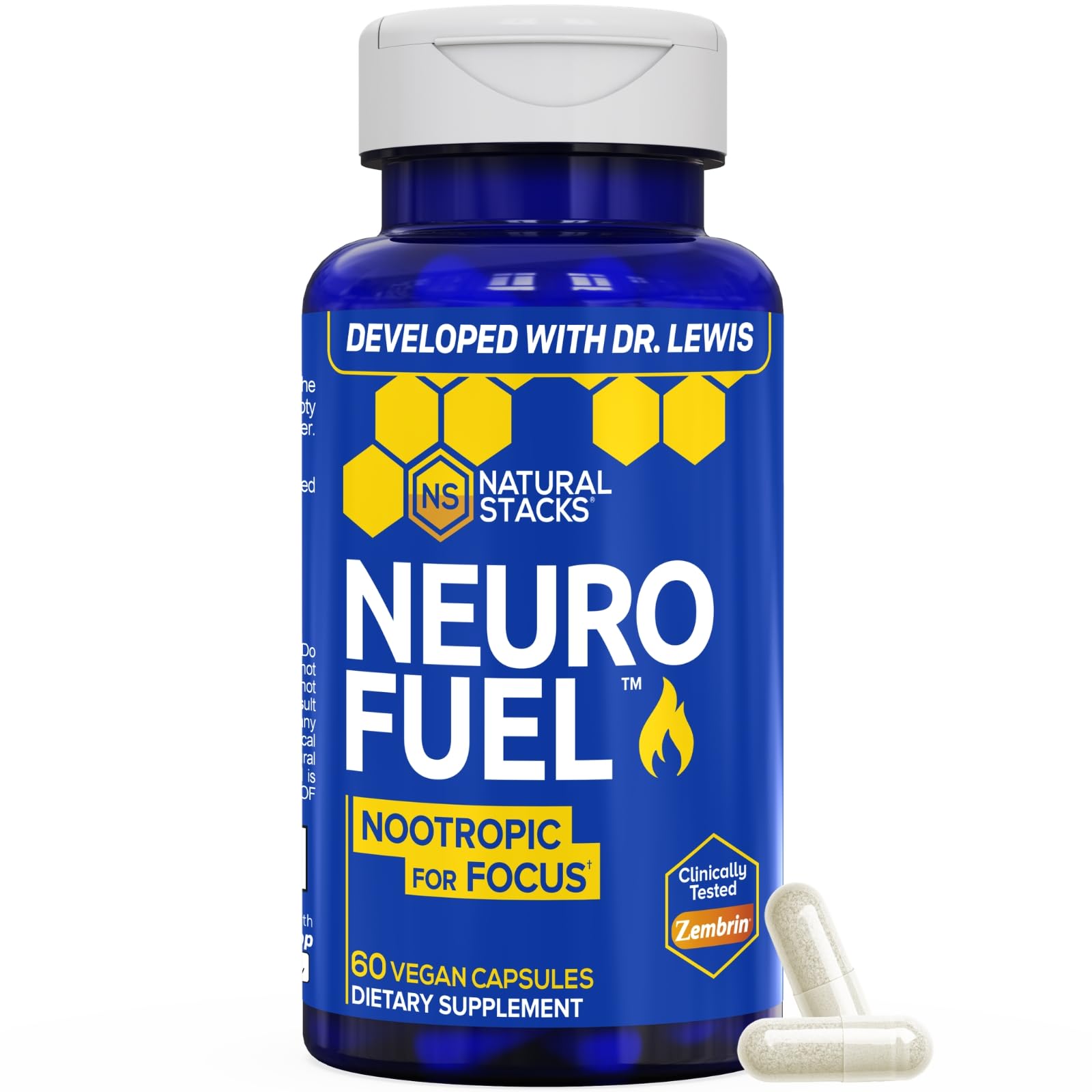 NATURAL STACKS NeuroFuel Nootropic with Zembrin - Doctor Developed Memory & Focus Supplement - Kanna Extract Sceletium Tortuosum - Nootropic Brain Supplement for Focus - 60 Zembrin Capsules NATURAL STACKSAu supplements