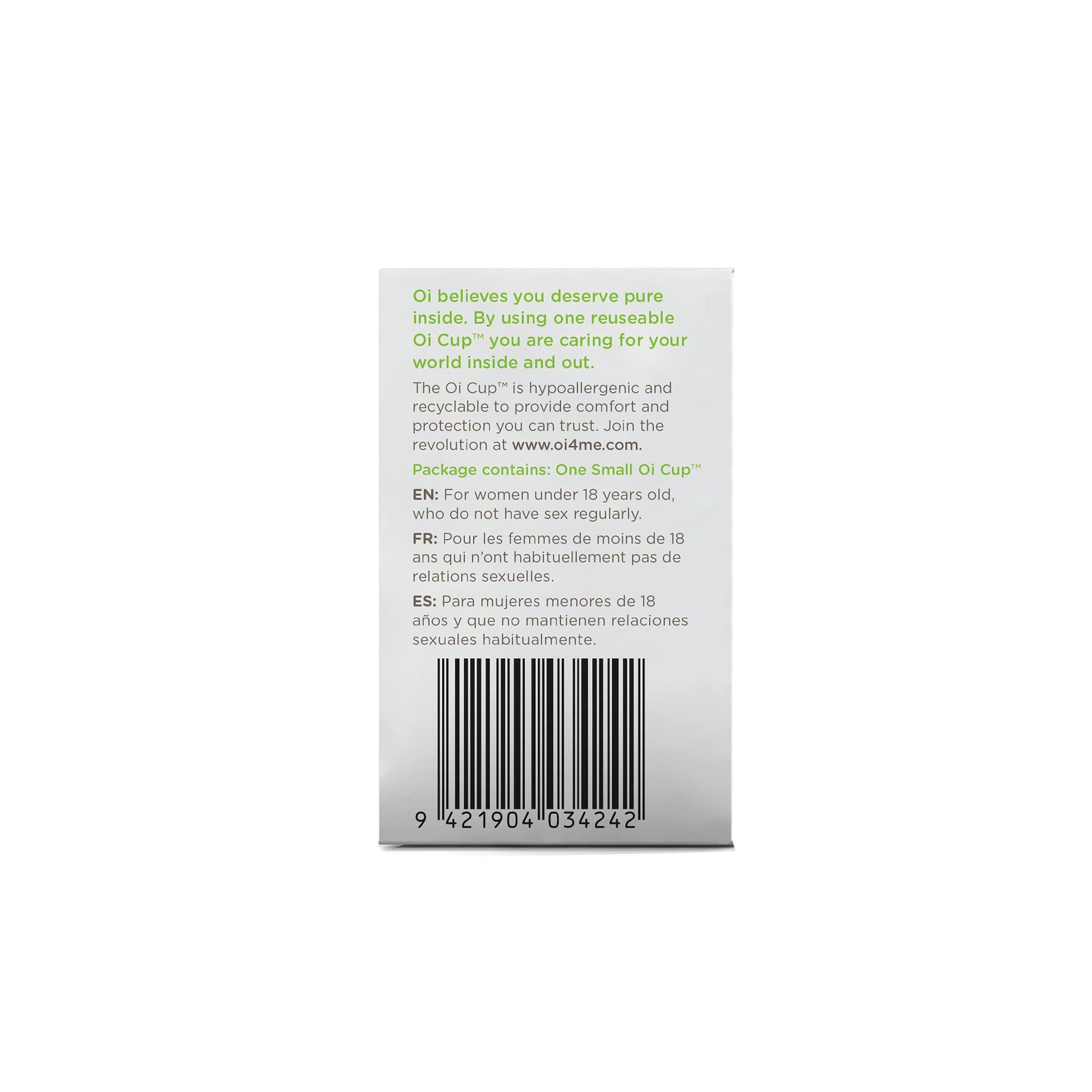 Oi | Organic Initiative - Menstrual Cup | Small - Slim-fit, Wear for 12 hrs | Reusable, Leak Free (17 ml) oiAu supplements